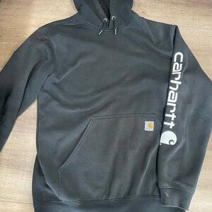 Carhartt Men's Loose Fit Midweight Logo Sleeve Graphic Hoodie Size M Black